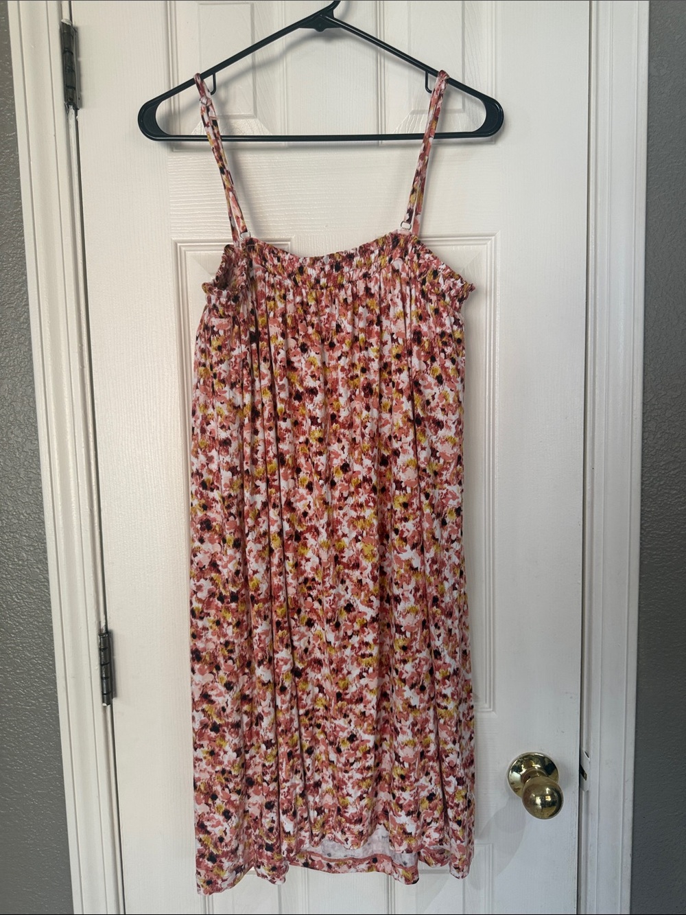 Soma WKND Coral/Pink Floral Dress Built In Bra w/Adjustable Straps size Medium - Picture 4 of 7